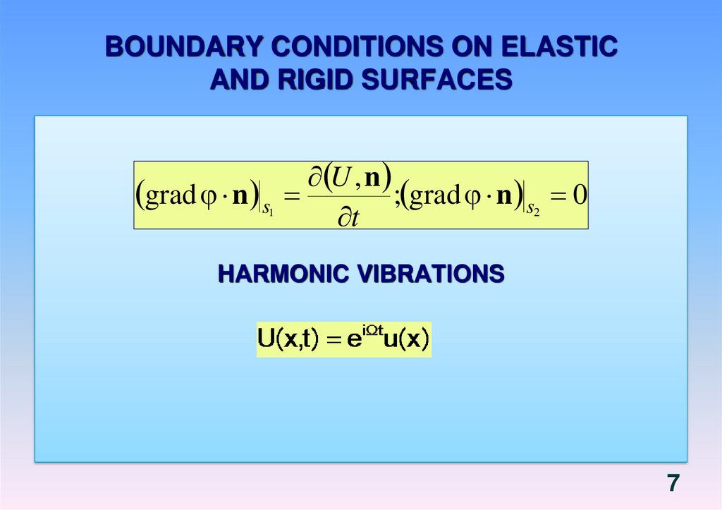 BOUNDARY CONDITIONS ON ELASTIC AND RIGID SURFACES