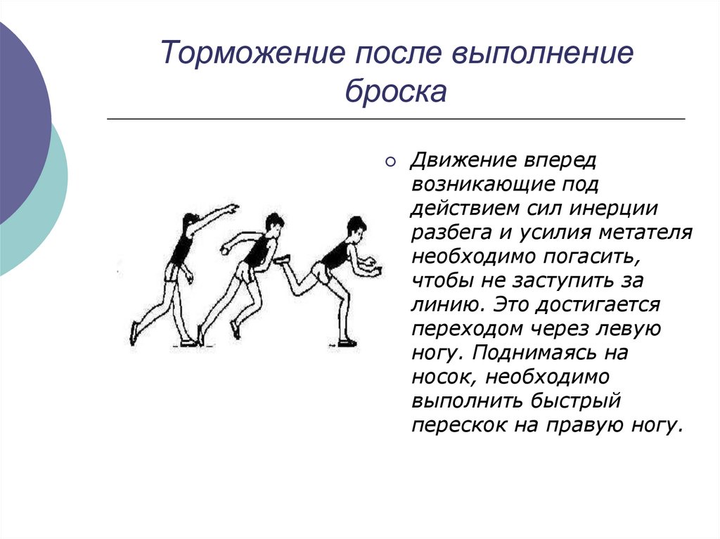 Торможение движение. Метание мяча презентация. Торможение в метании мяча. Разбег бросок торможение. Техника выполнения метания мяча.