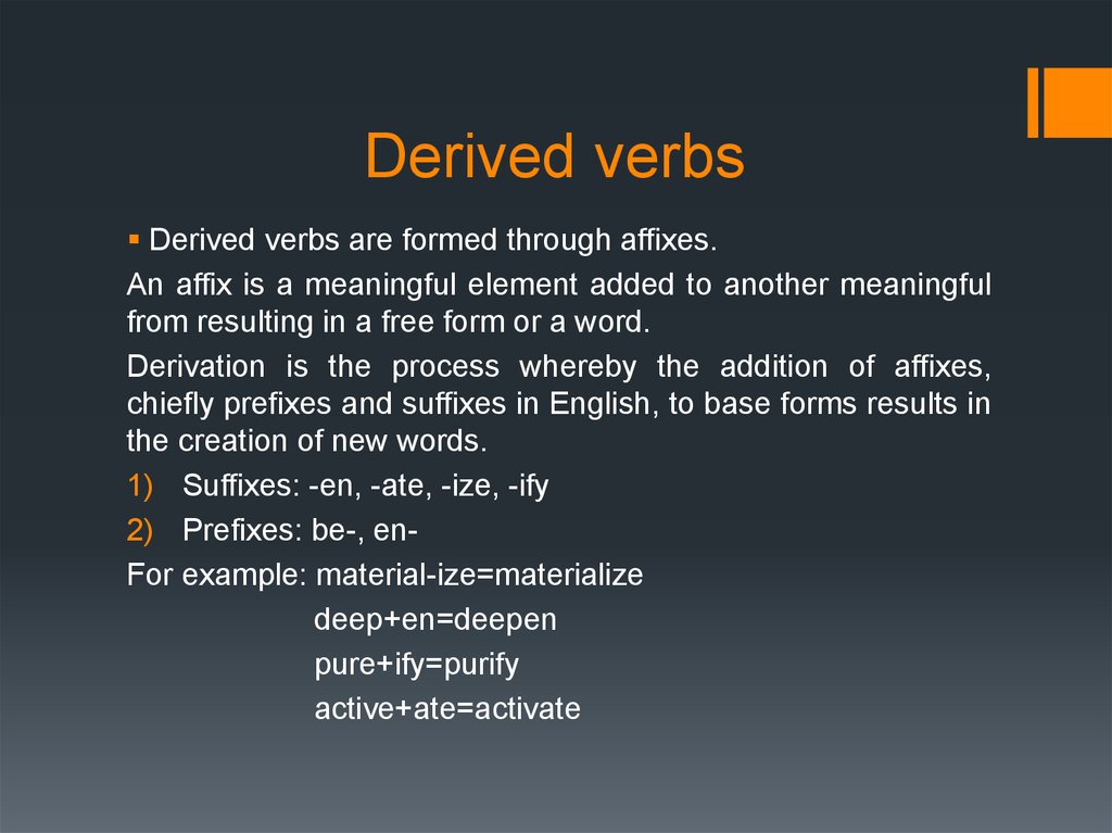 Derived verbs