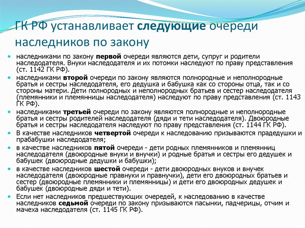 Как распределяется наследство без завещания между родственниками схема 1 очереди