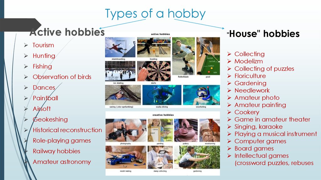 types of hobbies presentation