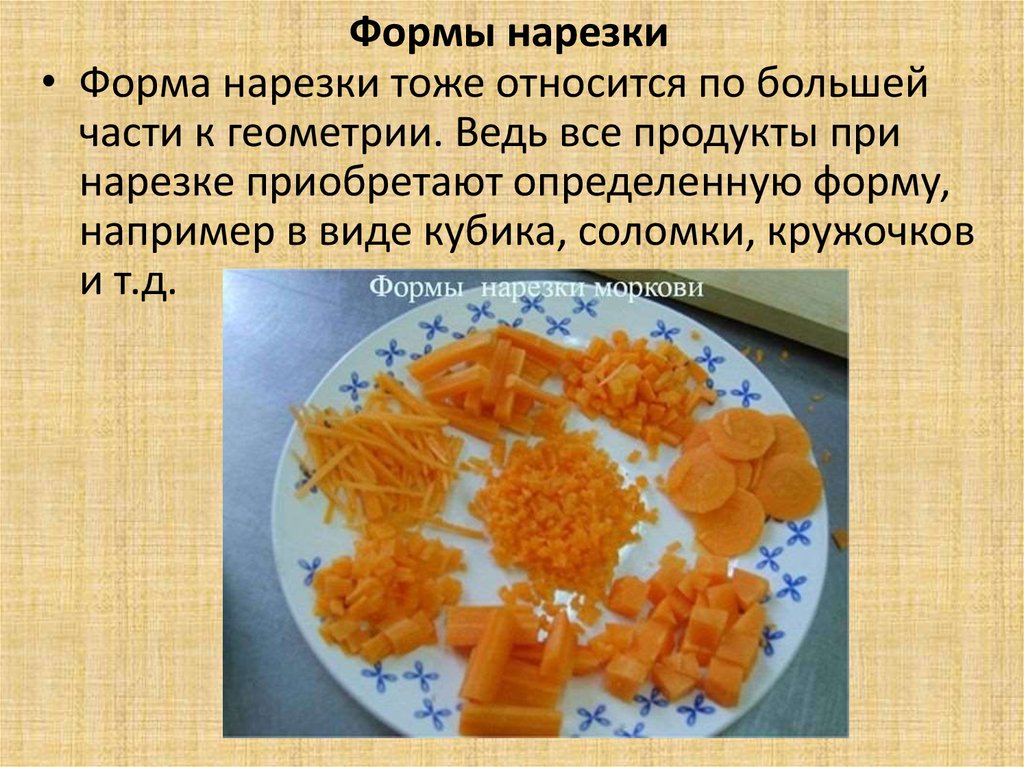 Формы нарезки