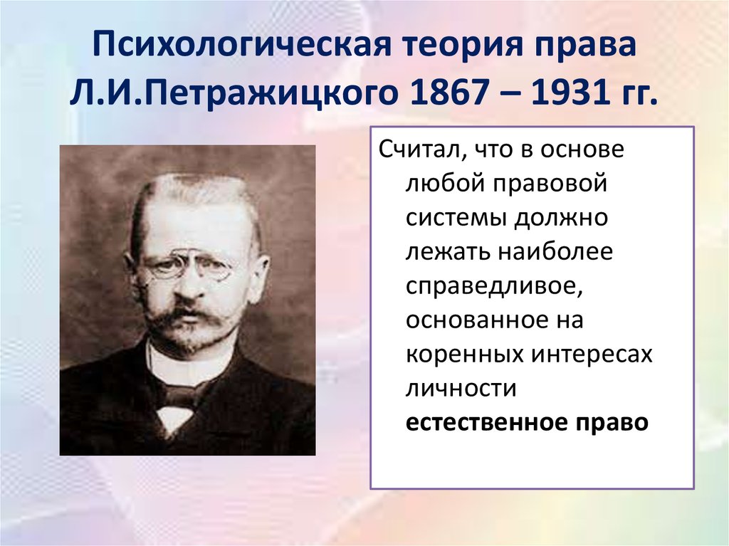 Суть психологической теории. Л.И. Петражицкий (1867–1931). Лев Иосифович Петражицкий (1867-1931).