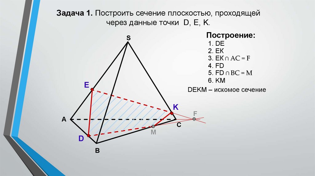 Построение сечений тетраэдра и параллелепипеда презентация