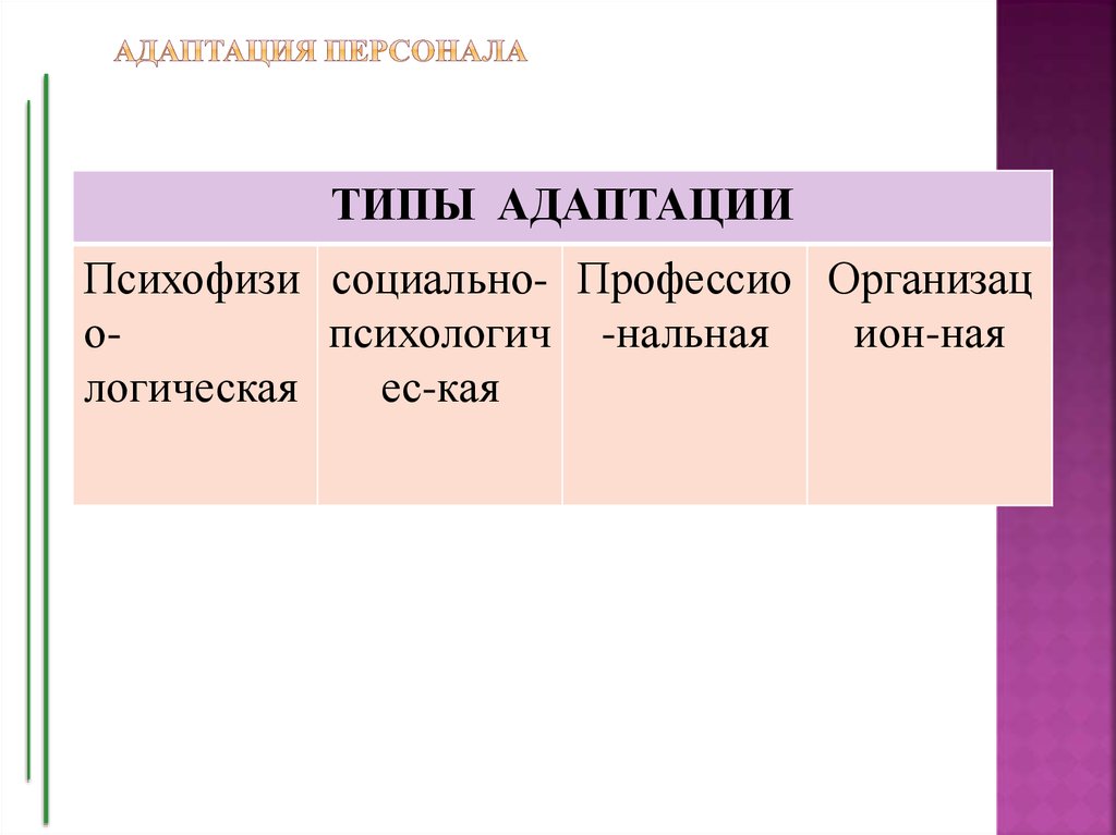 АДАПТАЦИЯ ПЕРСОНАЛА