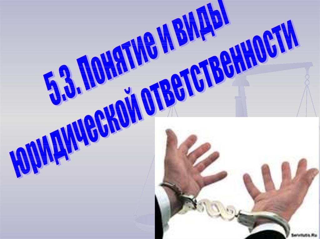 План по теме понятие и виды юридической ответственности