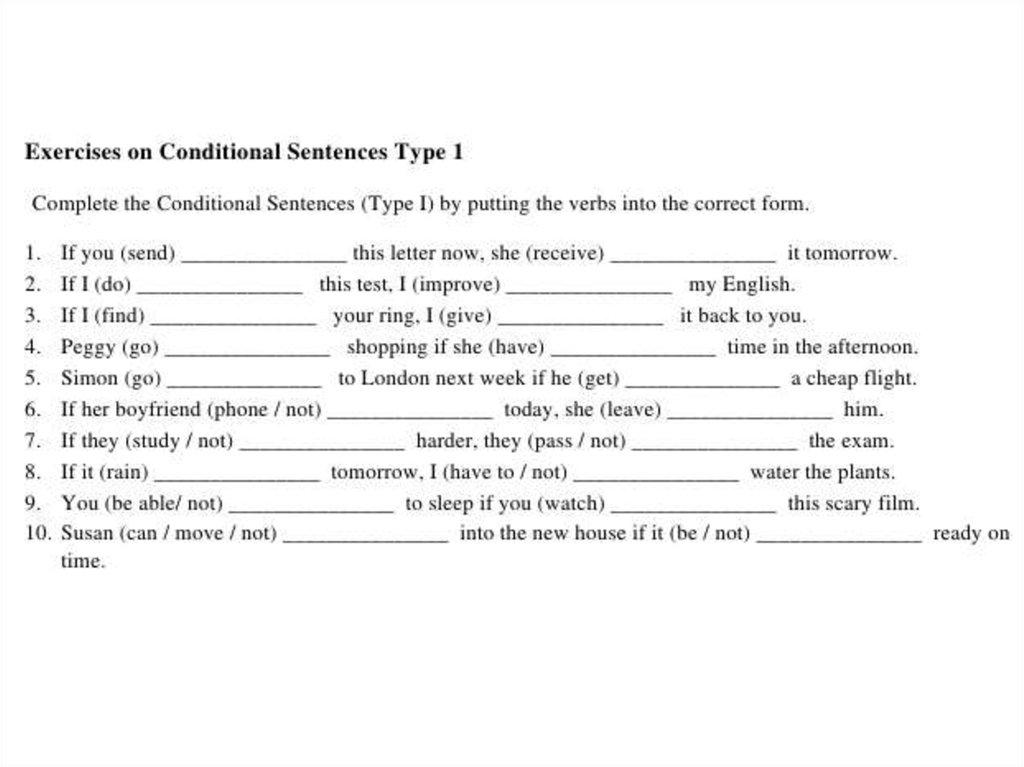 Second conditional sentences exercises