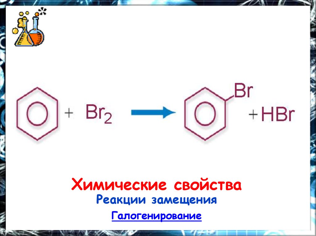 Бензол хим свойства. Реакция замещения арены бензол. Реакция галогенирования Арена с бензолом. Галогенирование бензола. Арены реакции замещения арены.