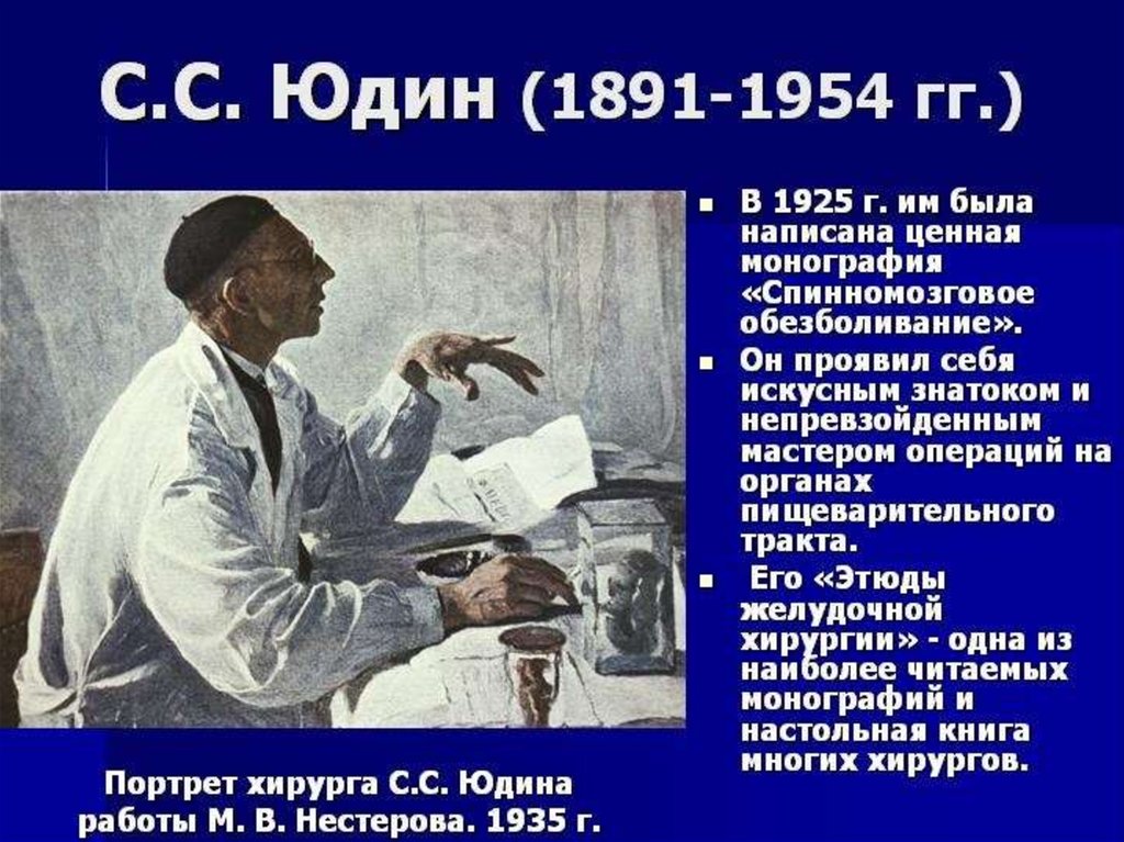 Сергей сергеевич юдин хирург презентация