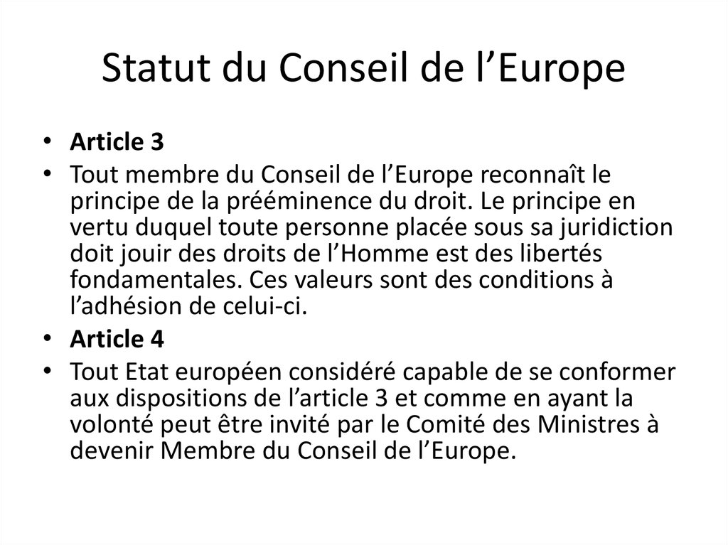 Statut du Conseil de l’Europe