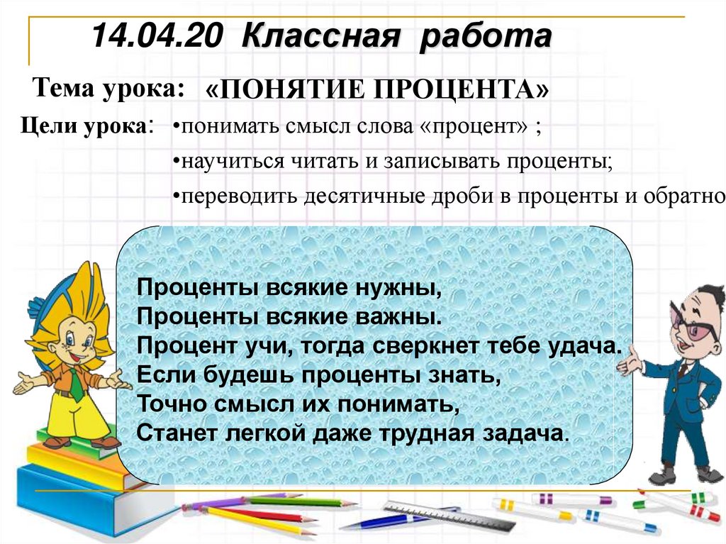 Понятие процента 5 класс презентация