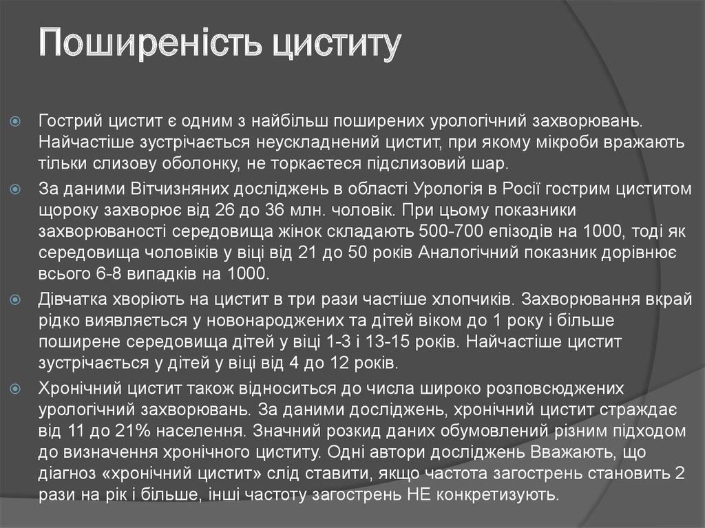 Поширеність циститу