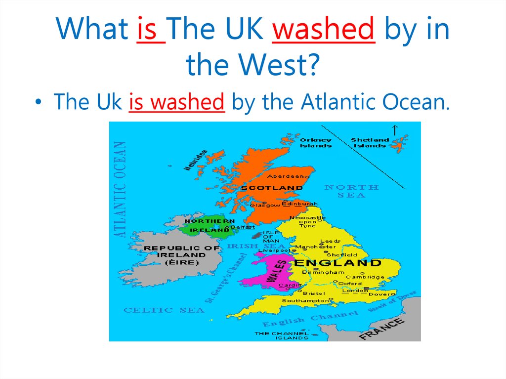 England is washed by north sea