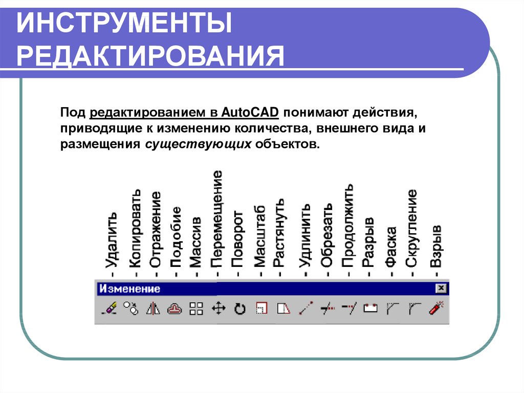 Инструменты редактора