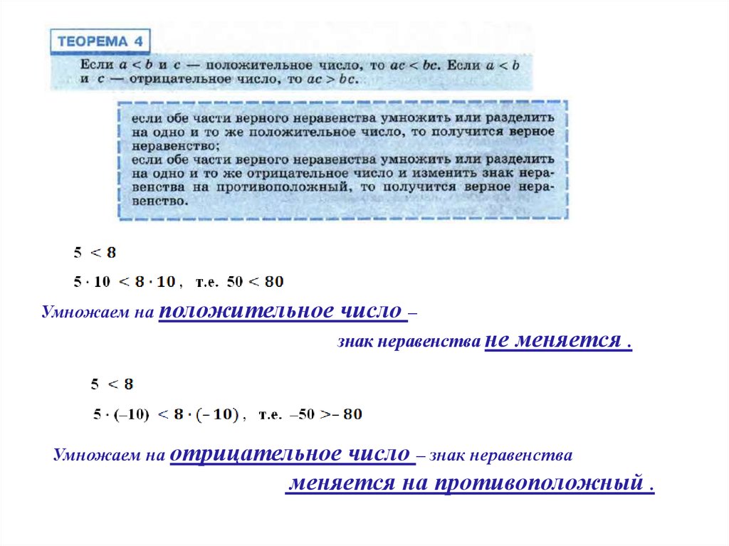 Деление числовых неравенств