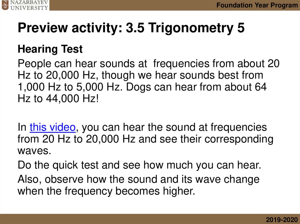 Preview activity: 3.5 Trigonometry 5