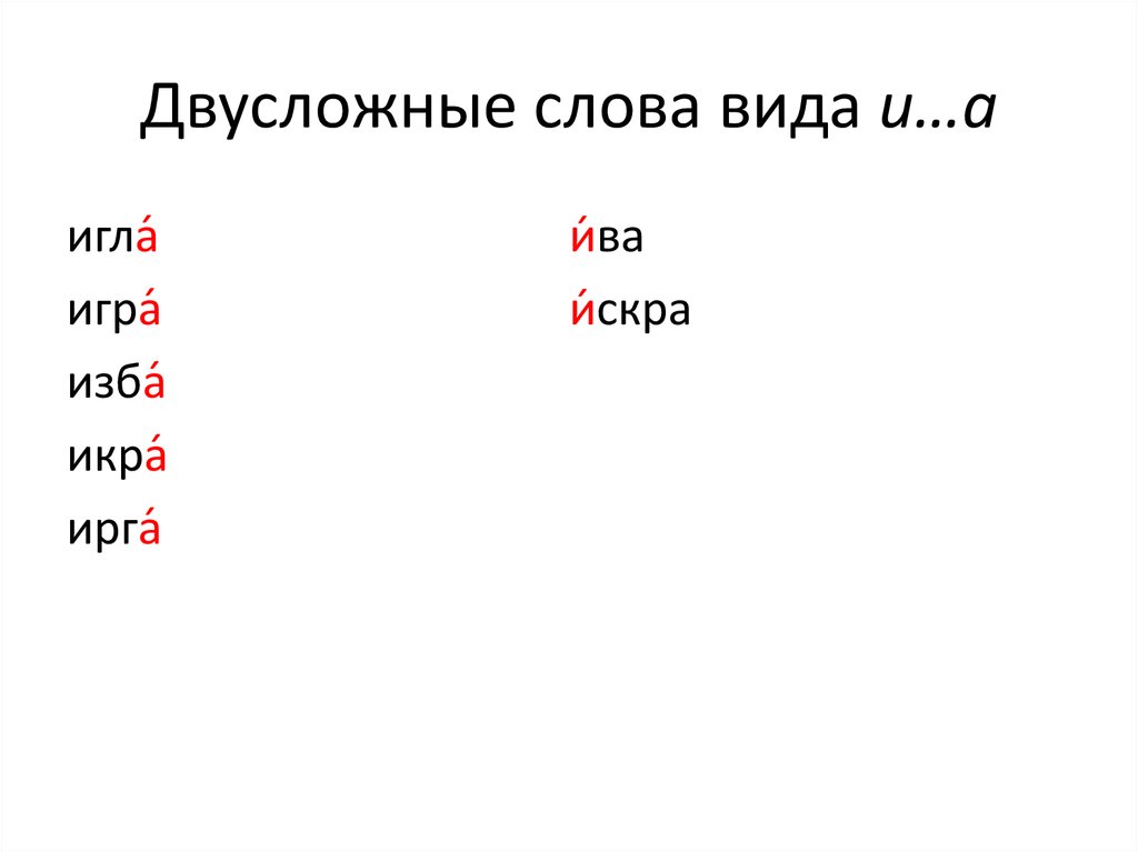 Двусложные слова 2 класс