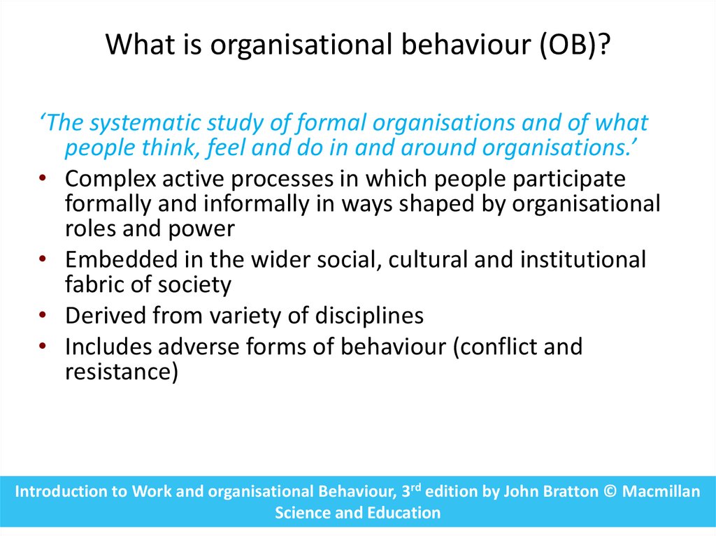 What is organisational behaviour (OB)?