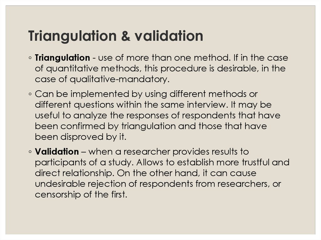 Triangulation & validation