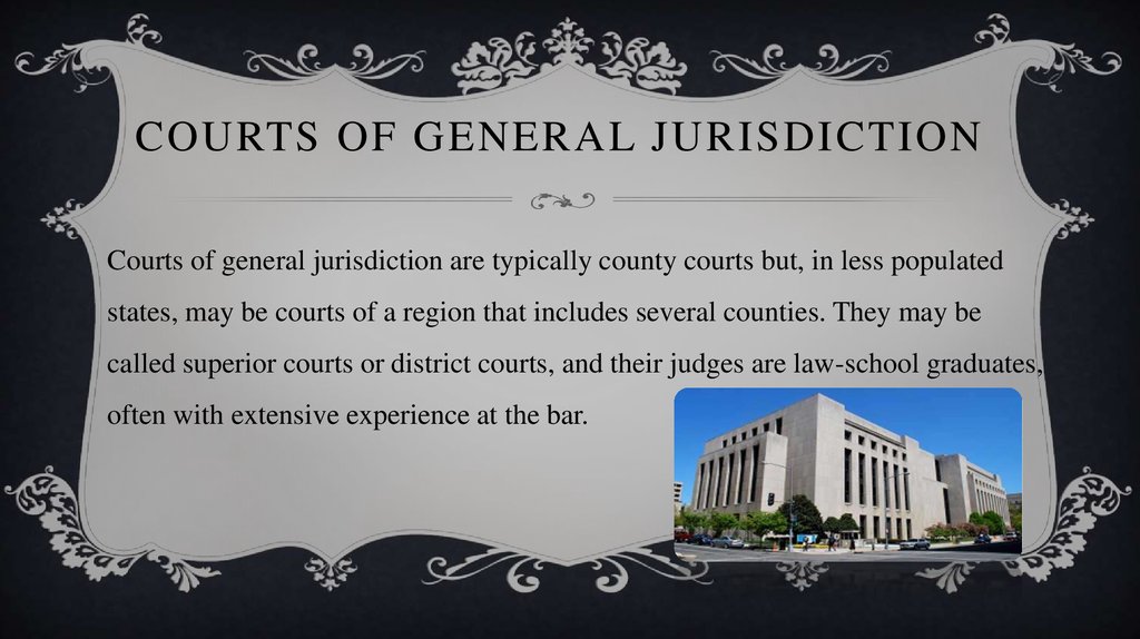 Courts of General Jurisdiction