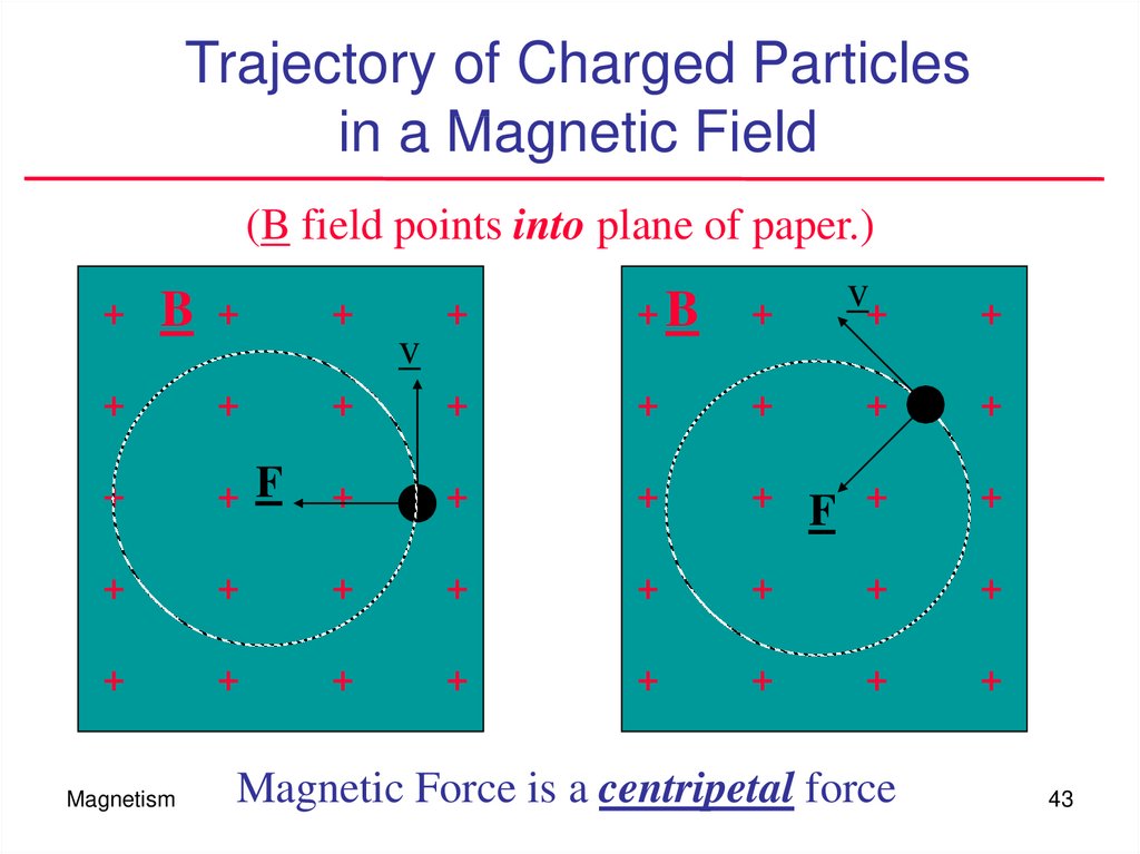 Trajectory of Charged Particles in a Magnetic Field