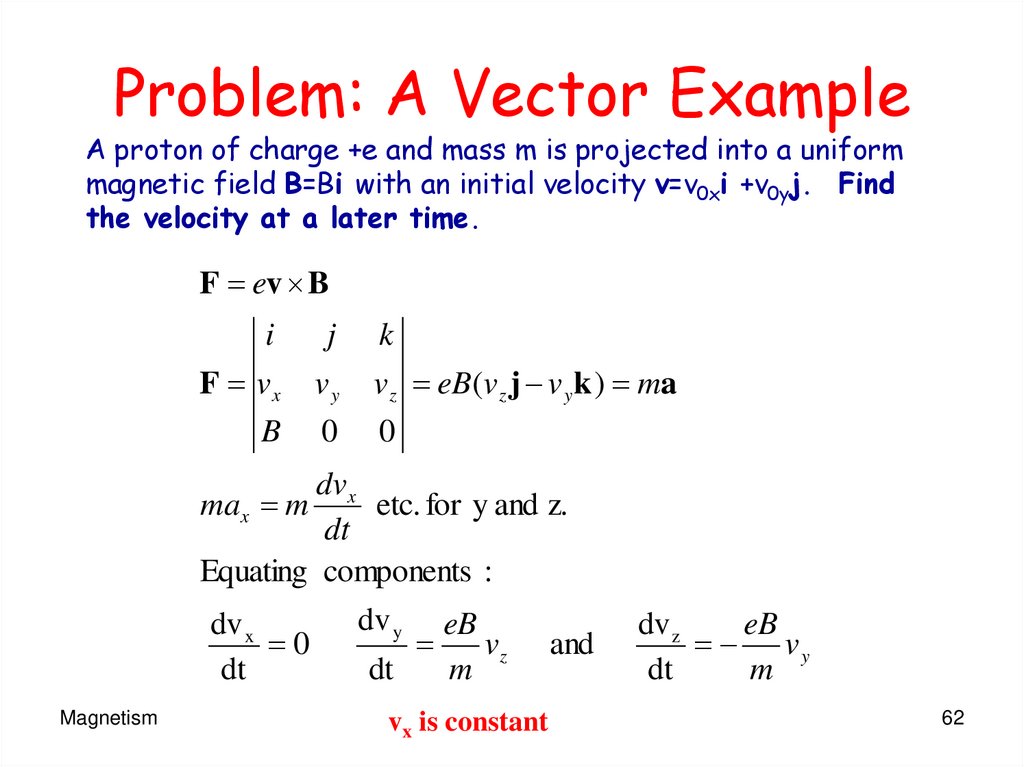 Problem: A Vector Example