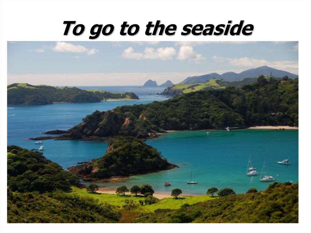 To go to the seaside