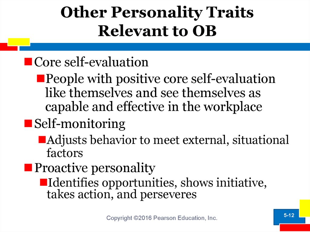 Other Personality Traits Relevant to OB