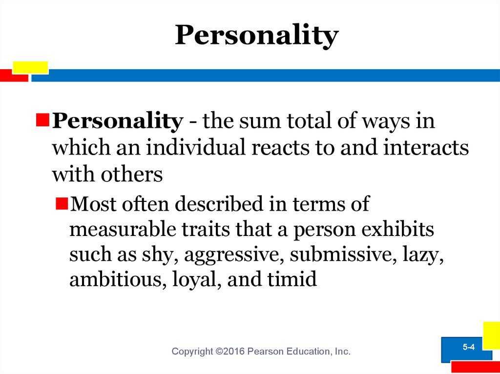 Essentials of Organizational Behavior. Personality and Values - online