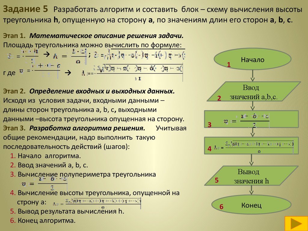 Решение задач линейным алгоритмом