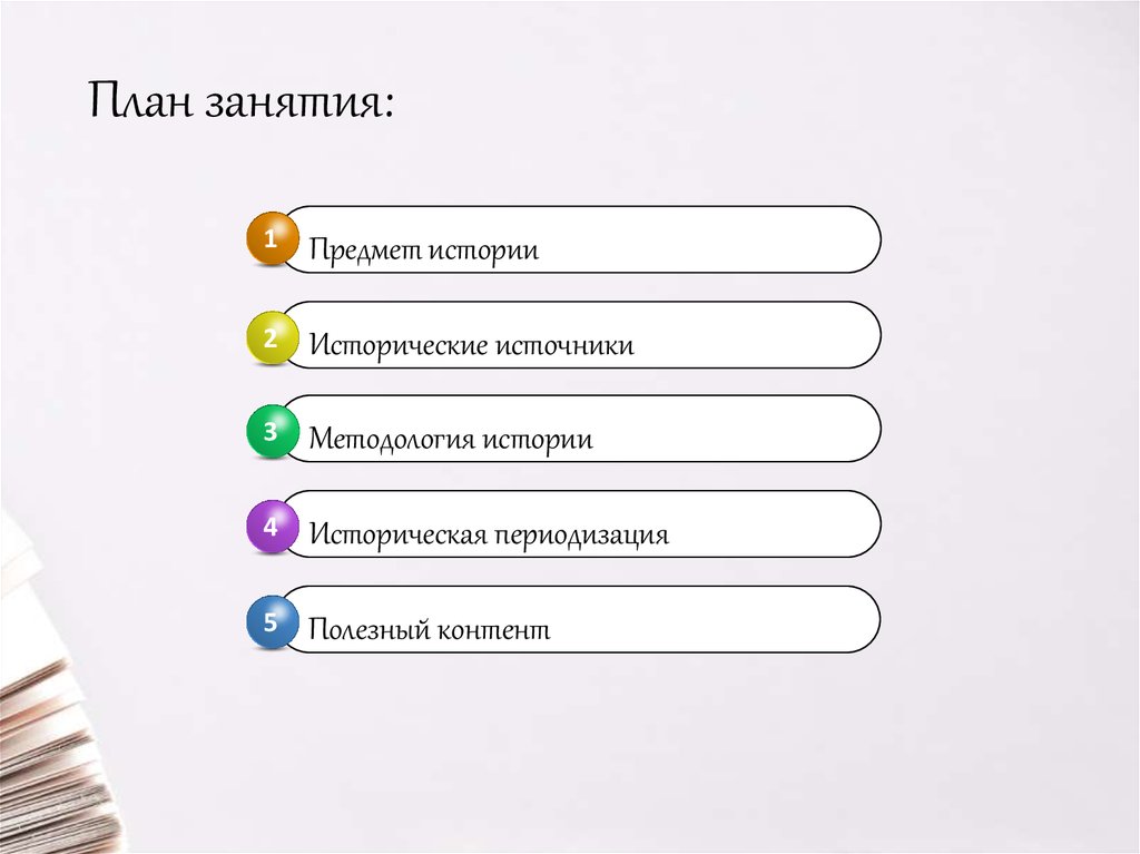 План занятия: