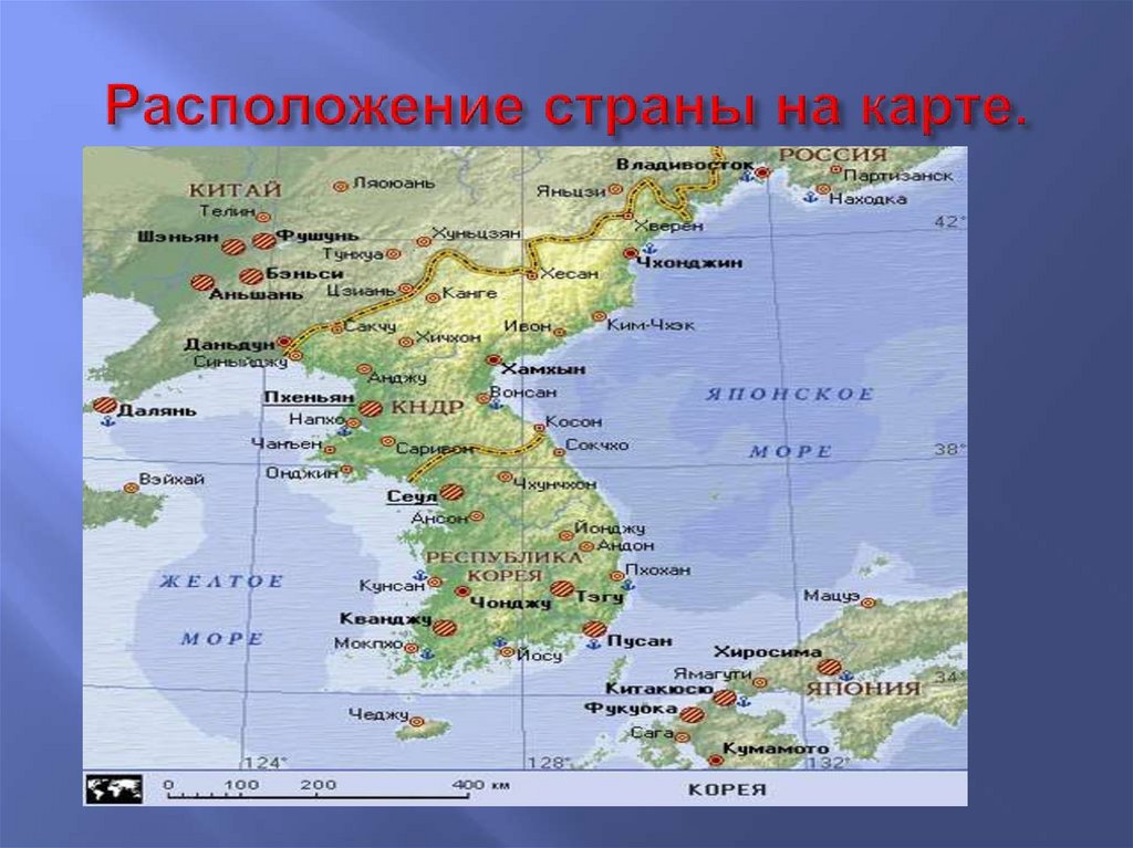 Покажи на карте северную корею. Карта Кореи корейский полуостров. Корейский полуостров на карте. Где находится Северная Корея на карте. Северная Корея границы на карте.