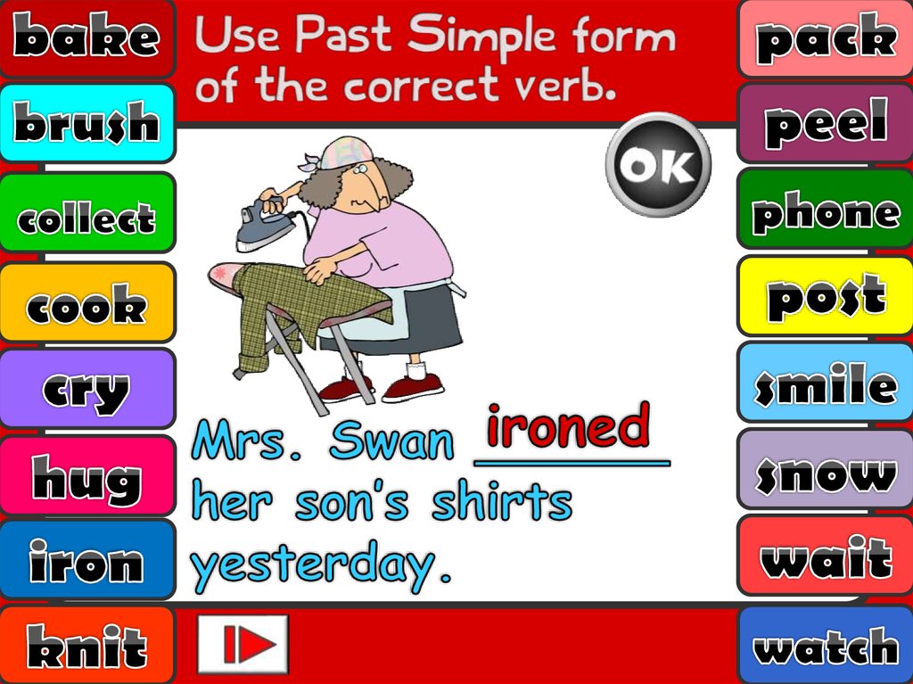 Past Simple Regular Verbs Game Fun Activities Games Online Presentation