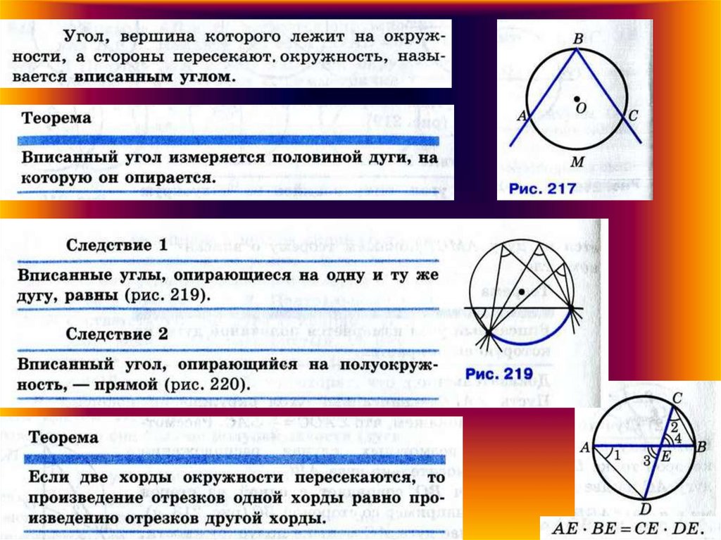 Хорда и вписанный угол