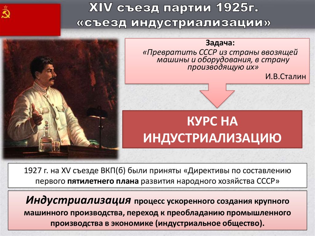 На каком съезде партии был принят первый пятилетний план