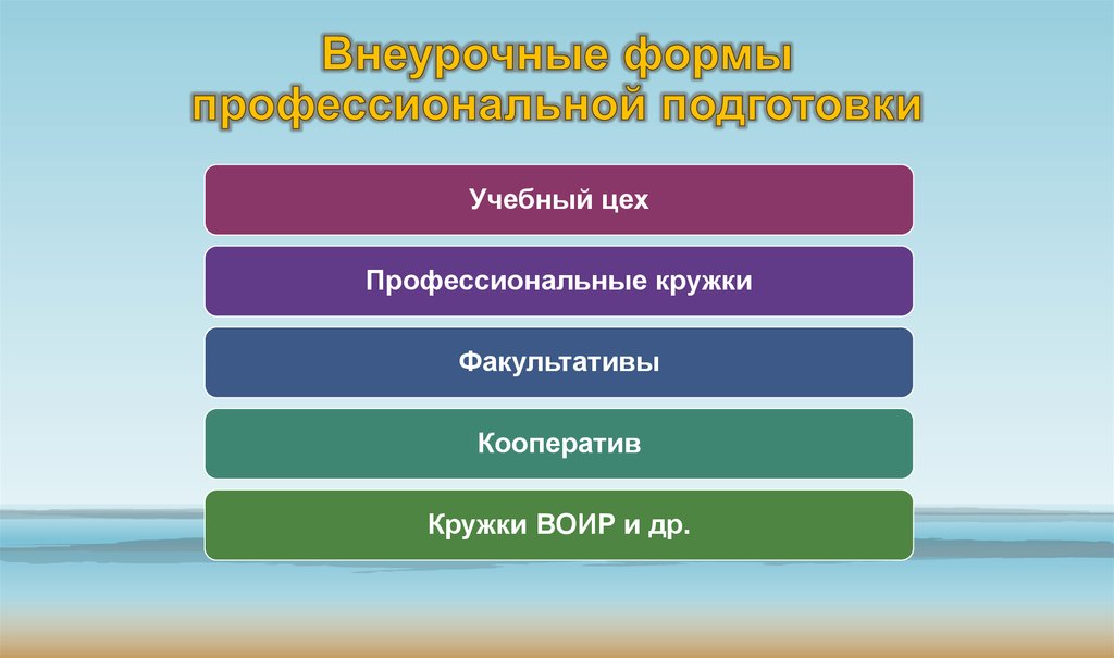 Внеурочные формы профессиональной подготовки