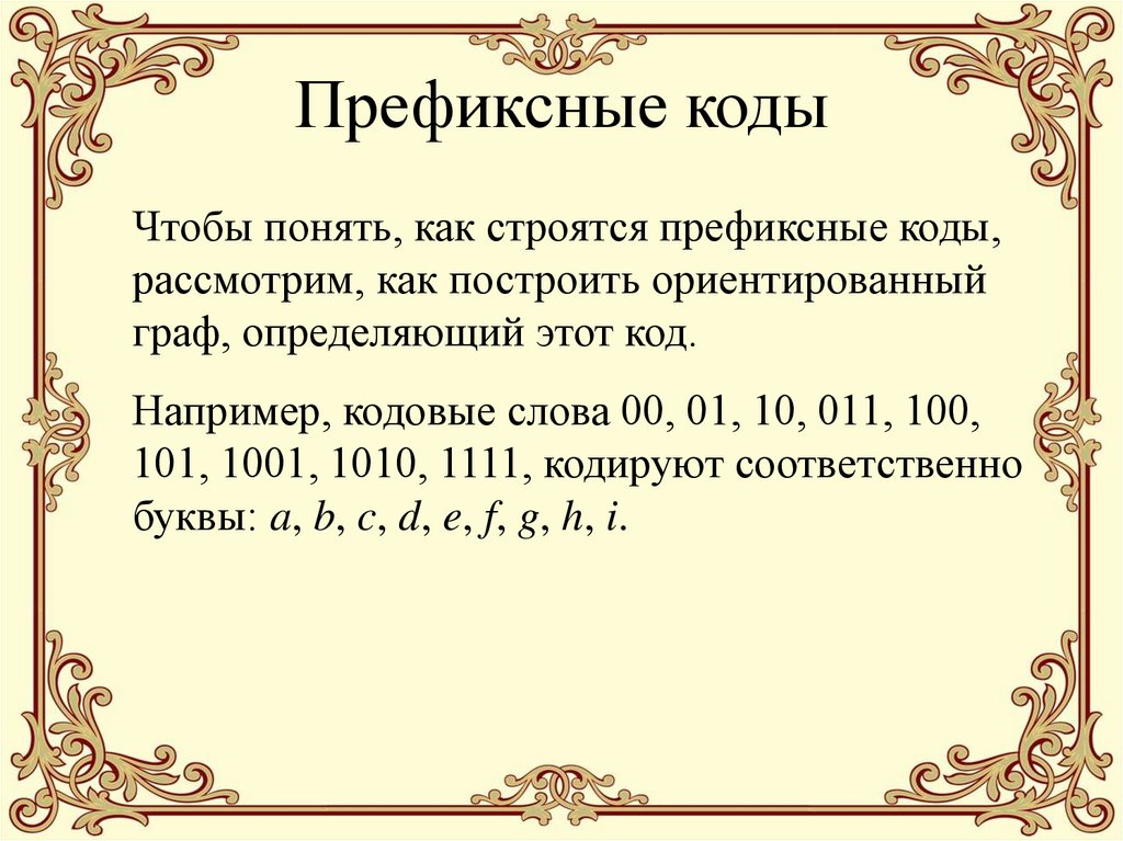 Из предложенных кодов. Префиксный и постфиксный код. Двоичный префиксный код. Пример префиксного кода. Префиксный код это в информатике.