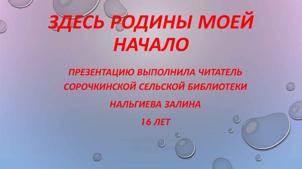 Здесь родины моей начало