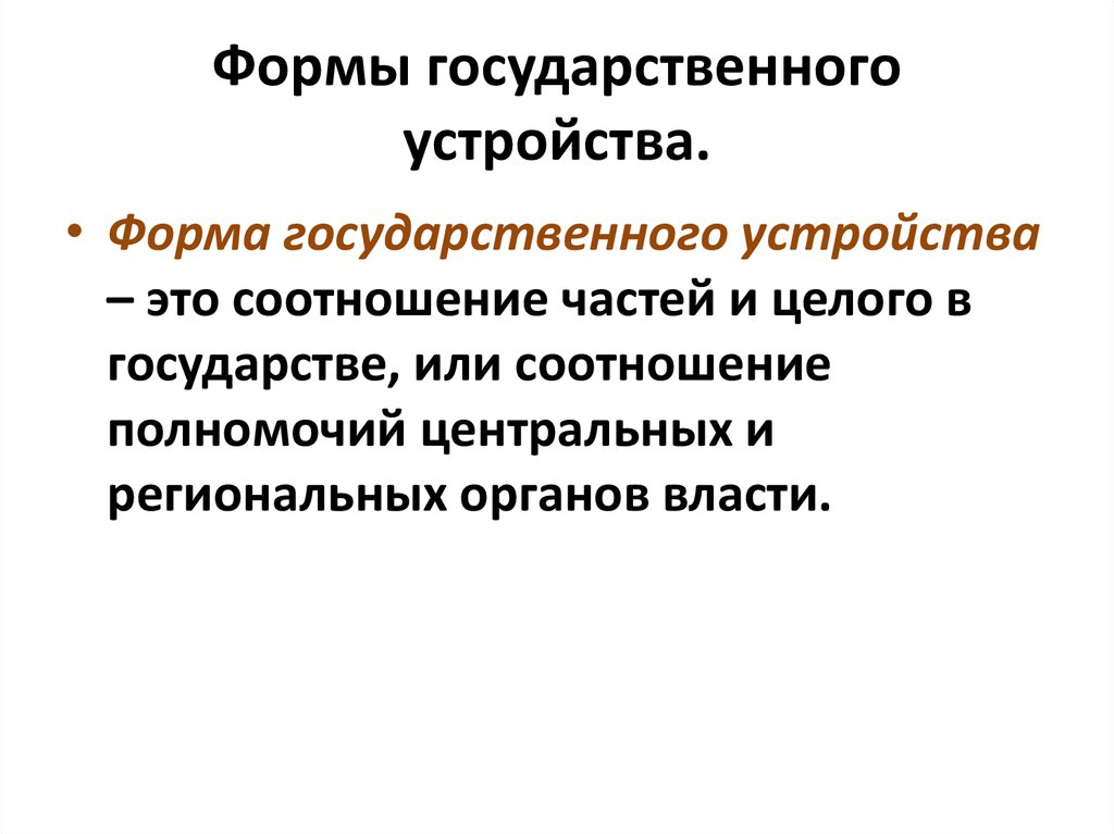 Формы государственного устройства презентация