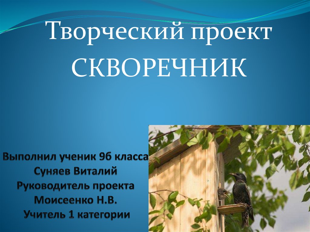 Проект на тему скворечник 5 класса по технологии