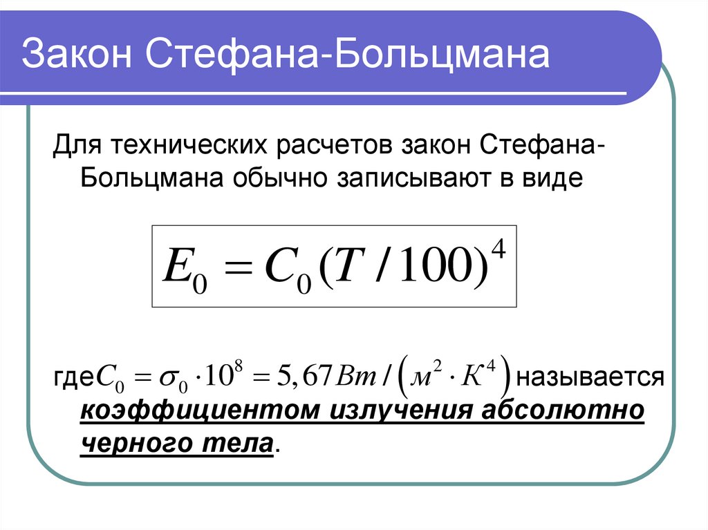 Формула абсолютно черного тела