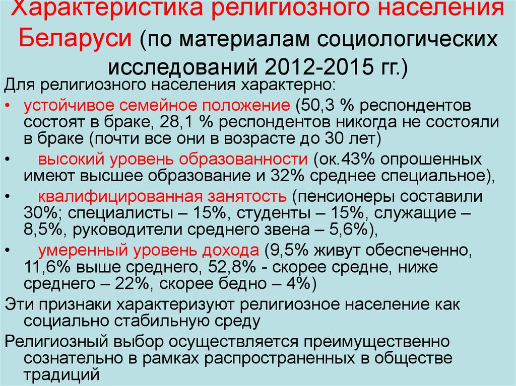 Характер религии