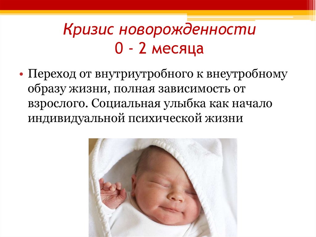Кризис новорожденности 0 - 2 месяца