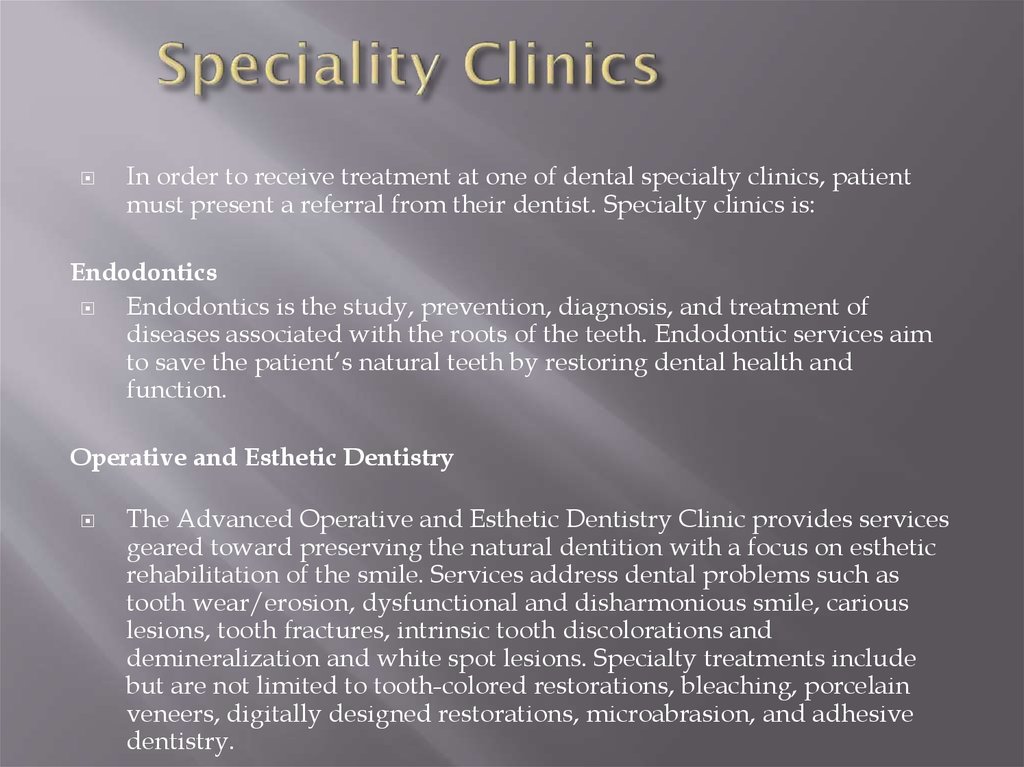 Speciality Clinics
