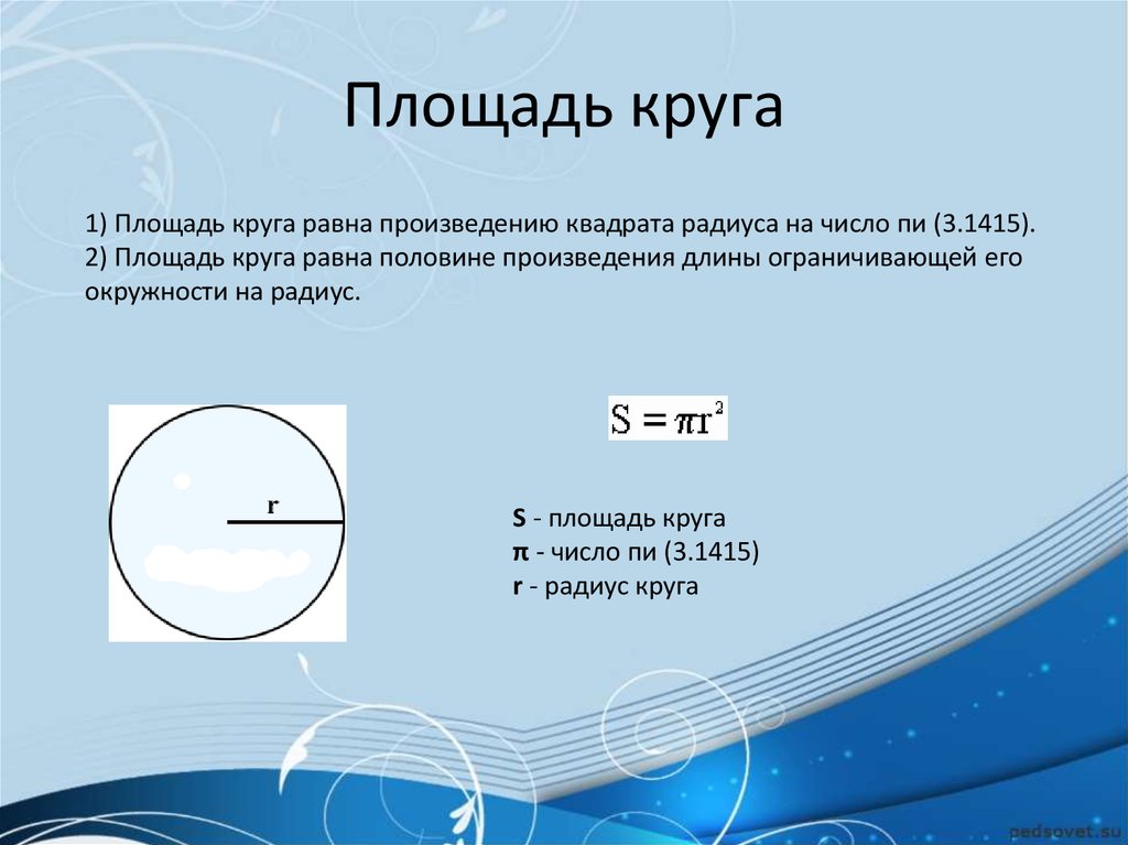 Пл круга. Площадь радиуса окружности. Квадратура круга формула. Площадь круга. Длина окружности.