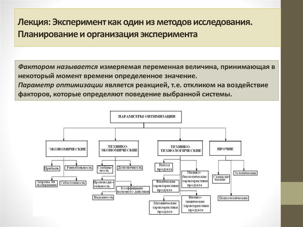 Логическая схема эксперимента