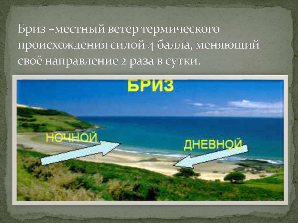 Подпишите на каком рисунке показан дневной бриз а на каком ночной