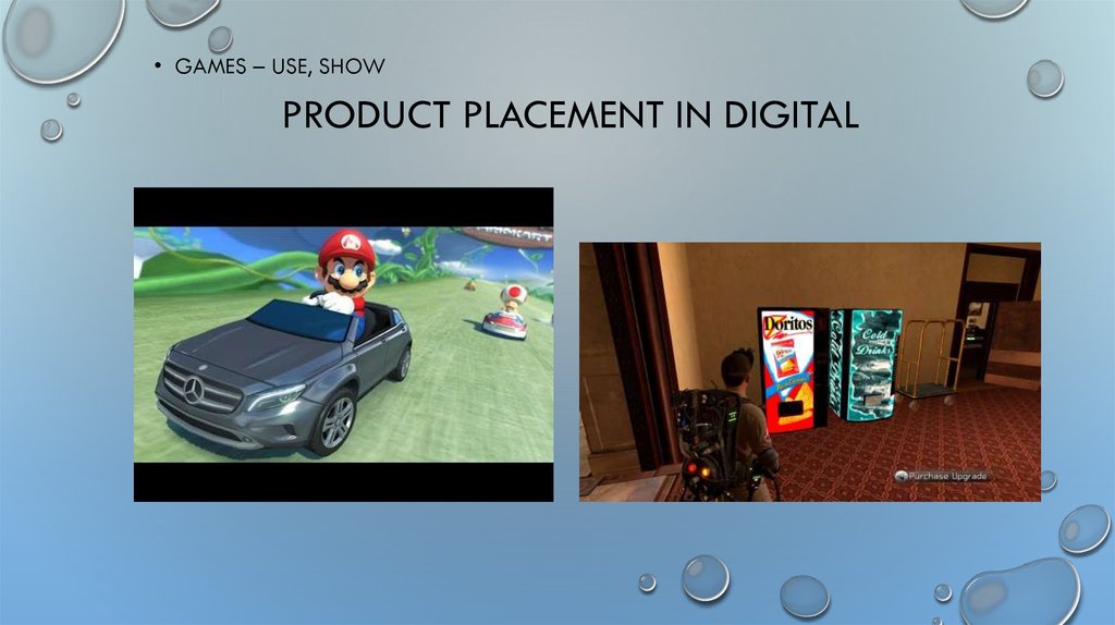 Product placement in digital