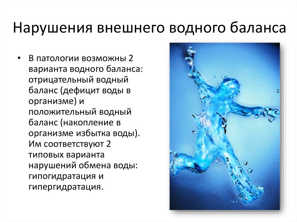 Роль и обмен воды. Водный баланс в организме. Нарушение водного баланса. Поддержание водного баланса в организме. Вода и Водный баланс.