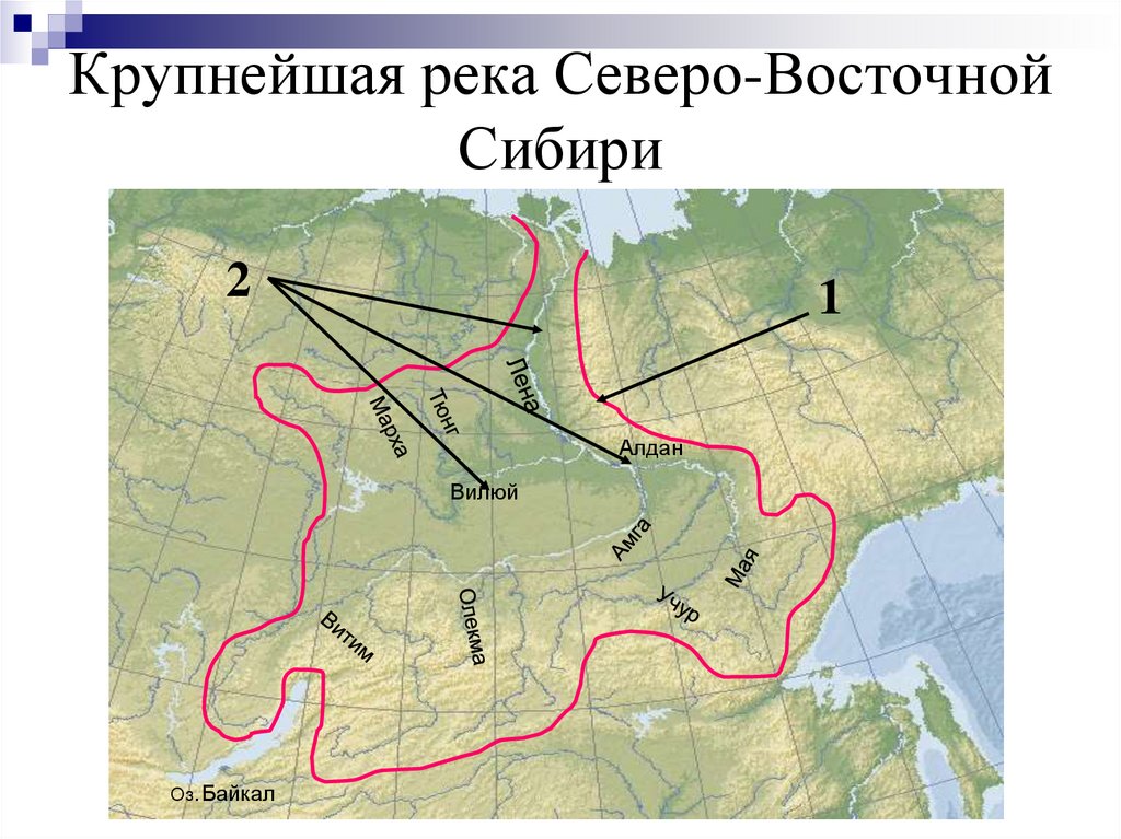 Крупнейшие реки сибири карта